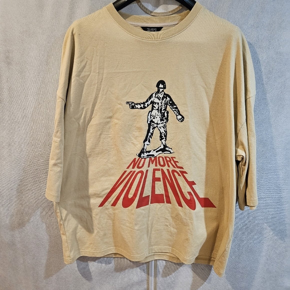 TEE LIBRARY No More Violence Oversized T-Shirt - UNISEX - Picture 2 of 7